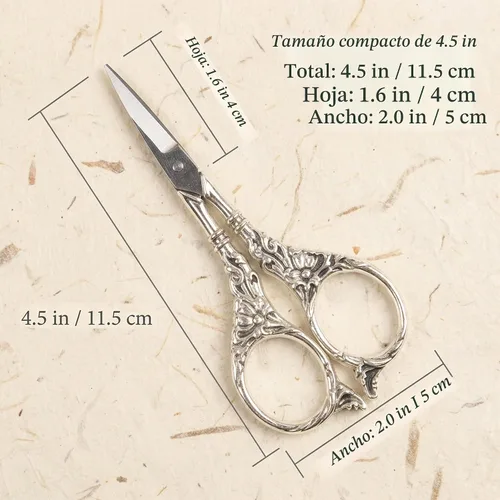 Vista 4 de Tijeras BIHRTC de estilo europeo vintage Oro rosa