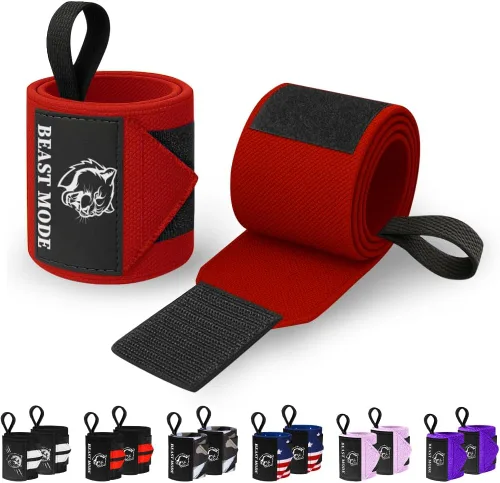 Vista 23 de TECEUM Weightlifting 18" & 12" Wrist Wraps with Thumb Loop – Heavy Duty Wrist Workout Braces for Men and Women – Ideal for Powerlifting, Strength