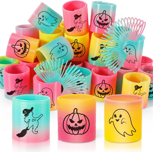 Vista 10 de CLEVERZONE Paquete de 36 resortes mágicos de primavera con forma de arco iris, miniresortes para ansiedad, juguetes a granel, recuerdos de fiesta