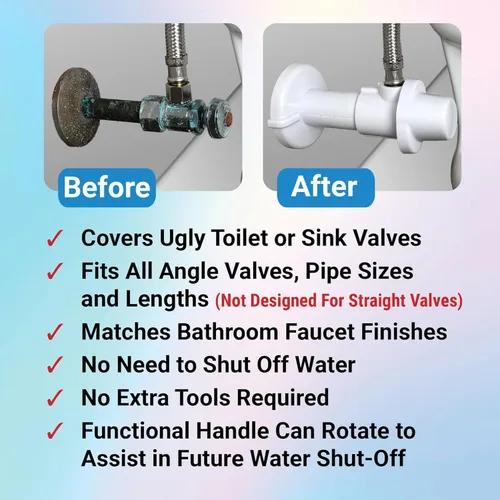 Vista 3 de Placa Escutcheon para Decoración de Baño Placas de Cubierta de Fontanería para Lavabo de Pedestal y Válvula de Llenado de Inodoro Válvula