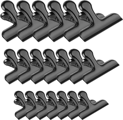 Vista 13 de Pinzas para bolsas, clips de acero inoxidable resistentes, paquete de 8, gran cierre para bolsas de alimentos, ideal para sellar bolsas de café