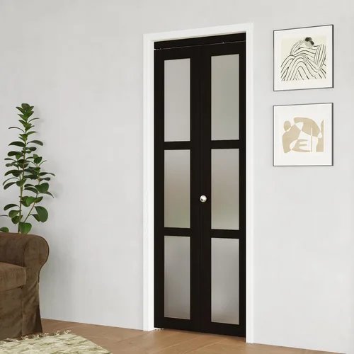 Vista 27 de BARNER HOME Puerta plegable, puerta de armario de cristal transparente de 3 lites, para apertura de 48 x 80 pulgadas, puertas plegables con kits