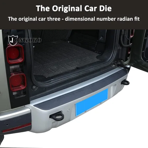 Vista 3 de YIWANG Para Land Rover Defender 90 110 2020-2024 Car Styling ABS Negro Car Bumper Plate Cover Trim Pegatinas para Defender Auto Accesorios