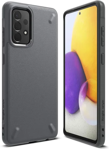 Vista 11 de Ringke Onyx - Funda compatible con Samsung Galaxy A72, granulado antihuellas, textura con agujeros para cordón, color negro