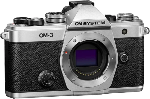 Vista 2 de OM SYSTEM Olympus OM-3 Silver Micro Cuatro Tercios Sistema Cámara de Viaje