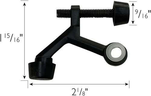 Vista 3 de Design House 189050 - Protector de pared para tope de puerta con punta de goma, color negro mate, 5 unidades, 189050