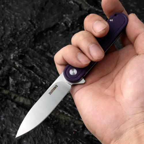 Vista 7 de OLITANS Cuchillo de bolsillo G040, hoja de acero D2 de 2.75 pulgadas, mango G10, pequeño cuchillo EDC con clip de bolsillo para hombres y mujeres
