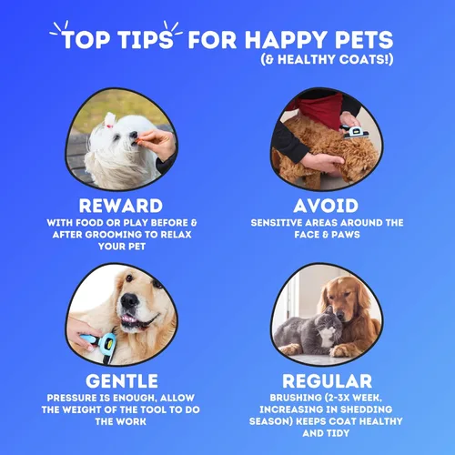 Vista 20 de Cepillo DarkPets para gatos y perros para animales pequeños, medianos y grandes, con pelo corto a largo Reduce drásticamente el desprendimiento
