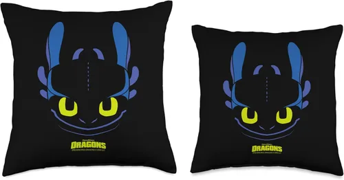 Vista 3 de DreamWorks Dragons Toothless Night Fury - Almohada para disfraz de cara grande, 16 x 16 pulgadas, multicolor