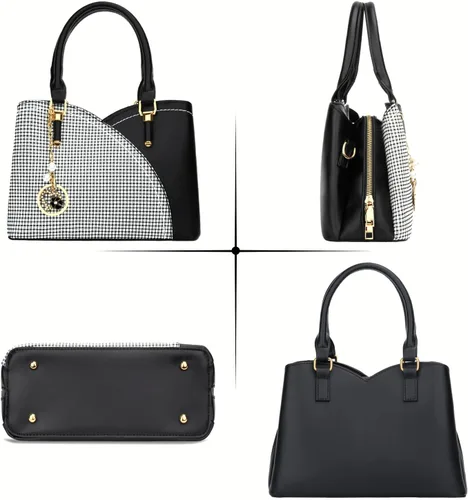 Vista 3 de KKXIU Monederos y bolsos de mano con triple compartimento para mujer, bolso de mano con asa superior