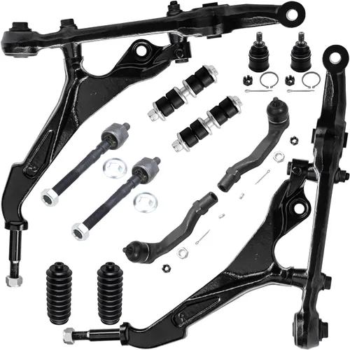 Vista 50 de Detroit Axle - Kit de suspensión de 12 piezas para Nissan Pathfinder Frontier Xterra, 4 brazos de control inferior y superior, 4 barras