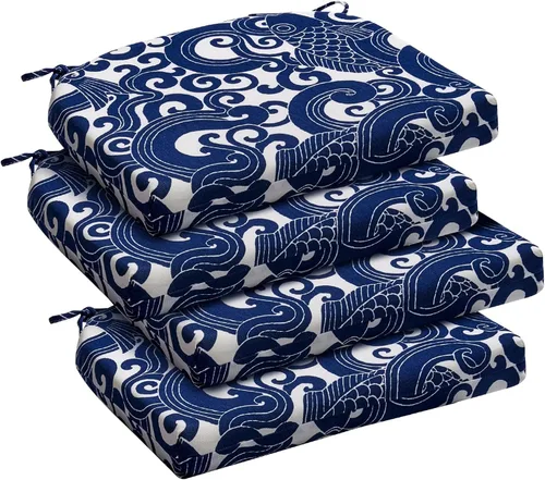 Vista 81 de downluxe - Juego de 2 cojines impermeables para sillas de exterior y muebles de patio, con correas, de espuma de alta densidad, para asiento al aire