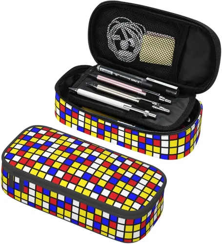Vista 15 de Estuche para lápices negro y blanco místico con mariposa, estuche para lápices con compartimentos con cremallera para niños, adolescentes
