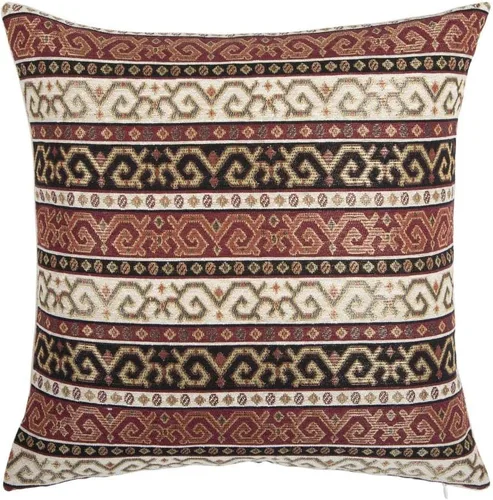 Fundas de Almohadas Decorativas Persas Rojo Borgoña y Negro - 16 x 16 Pulgadas Almohadas Cuadradas Decorativas Kilim, Decoración Bohemia para
