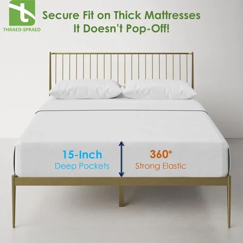 Vista 4 de Juego de sábanas divididas tamaño Queen para cama ajustable, 1000 hilos, 100% algodón egipcio natural, tejido satinado, juego de 5 piezas de 1000