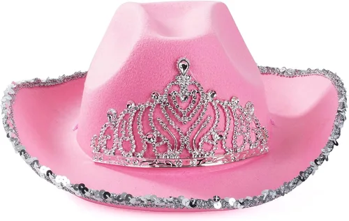 Vista 4 de Sombrero vaquero para mujeres Western Hat de Funny Party Hats, todos los estilos, talla única