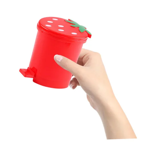 Vista 3 de STOBOK Kawaii Supplies Corazón Lápiz Maquillaje Tapas de Limpieza del Hogar Cubo de Mesa Cuarto de Mesa en Forma de Escritorio Latas Decorativas