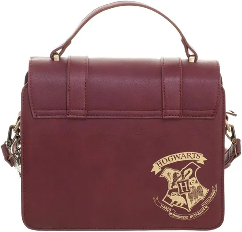 Vista 3 de Harry Potter Hogwarts - Bolso de mano con dijes, color granate, talla única