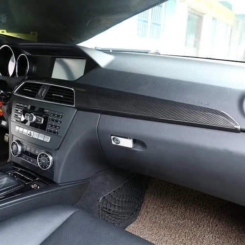 Vista 4 de CHEYA Panel de cubierta de tablero de consola central de automóvil de grano de madera de pino ABS para Mercedes Benz Clase C W204 2010-2013