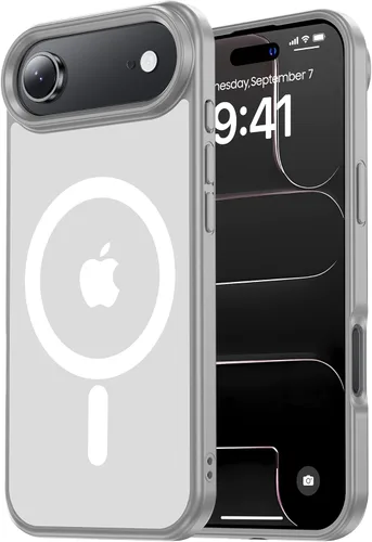 Vista 128 de Tigowos Funda Magnética para iPhone Air Compatible con MagSafe Resistente a Caídas de 16 Pies Cubierta Trasera con Sensación de Piel Mate a Prueba