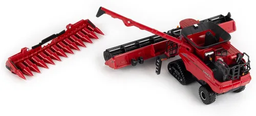Vista 6 de 1/64 Case IH 7250 Cosechadora de orugas con cabezales de maíz y grano Colección Prestige 44327