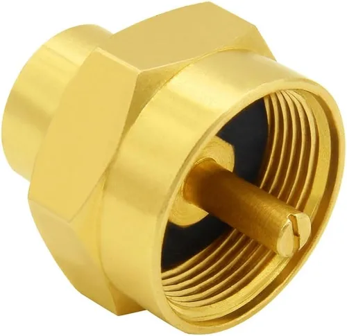 Vista 2 de Hooshing Adaptador de Repuesto de Botella de Gas Propano de 1 Libra con Rosca Hembra NPT de 1/4 Pulgada de Latón Sólido