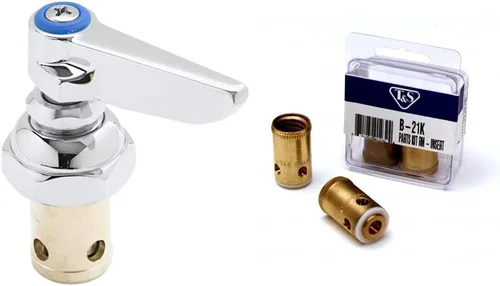 Vista 4 de T&S Brass 002713-40 Montaje de husillo para válvula Eterna de repuesto. Conjunto de vástago de manija lateral fría. Reemplazo compatible con todas