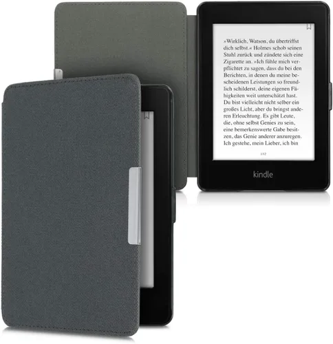 kwmobile Funda compatible con Amazon Kindle Paperwhite - Funda protectora de nailon para lector electrónico - Antracita