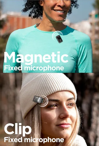 Vista 9 de Micrófono de solapa inalámbrico Lavalier para iPhone/Android/iPad para grabación de video con reducción de ruido/eco/sonido de estudio de 24 bits