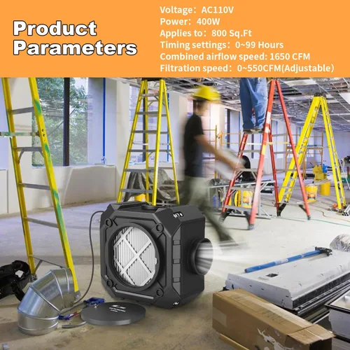 Vista 5 de Máquina de aire negativa apilable HEPA del depurador del aire para industrial y comercial