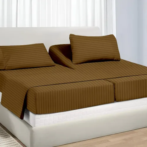 Vista 17 de NON Sticky cotton Juego de sábanas ajustables tamaño King dividido para camas numéricas de sueño, ropa de cama de 100 % algodón de fibra larga