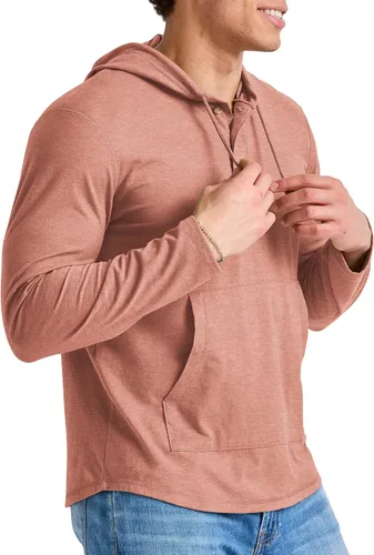 Vista 4 de Hanes Sudadera con capucha para hombre Originals Tri-Blend con cuello Henley