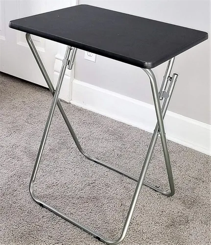 Vista 4 de eHemco Mesas plegables de TV para comer, mesa de comedor portátil para espacios pequeños, sofá, sala de estar, 19 x 15 x 26 pulgadas, negro, juego