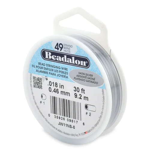 Vista 23 de Beadalon 49 Hilos de Alambre para Ensartar Cuentas de Acero Inoxidable, 0.33 mm / 0.013 Pulg, Negro, 9.2 m / 30 Pies