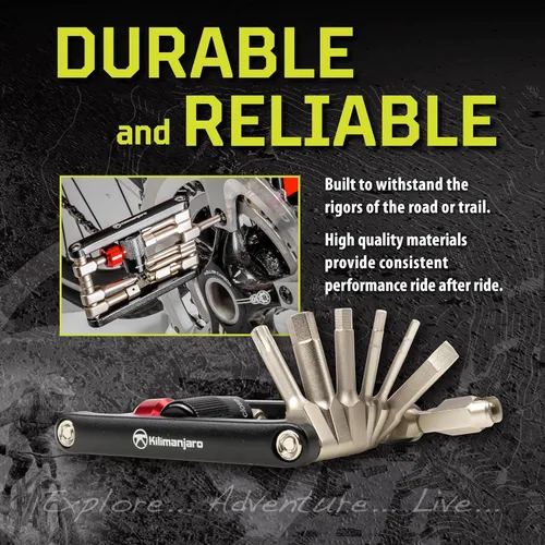 Vista 6 de Kilimanjaro Cycle Series 12 en 1 - Herramienta de bicicleta plegable, multiherramienta compacta para reparación de bicicletas, 910526ECE