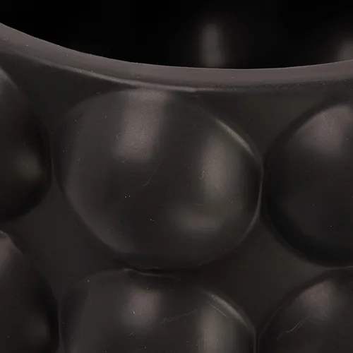 Vista 5 de Creative Co-Op Paragüero redondo de gres con puntos elevados y acabado mate, carbón