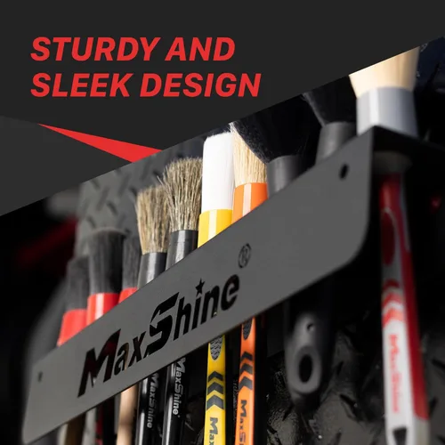 Vista 5 de Maxshine Soporte universal para cepillos de detalles, organizador de pared con capacidad para hasta 10 cepillos, construcción de hierro resistente