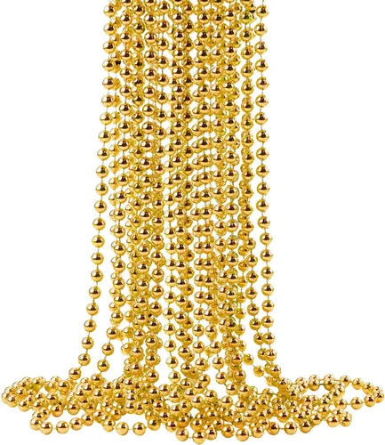 Vista 14 de ZZYFGH Collar de cuentas de Mardi Gras 12 piezas y Mini King Cake Babies 6 piezas Oro Metálico Morado Verde Accesorio de Disfraz para Fiesta