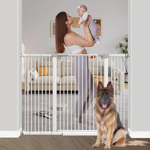 Vista 15 de Puerta de bebé extra alta de 40.55" para escaleras - 29.6"-40.5" de ancho 1.37" de espaciado ultra estrecho Puerta extra ancha para gatos y perros