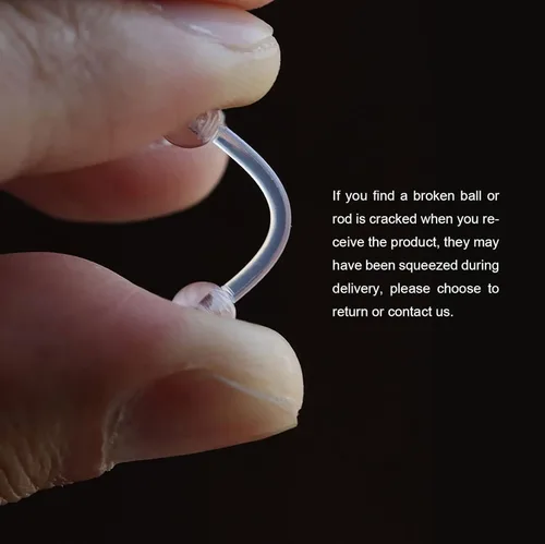 Vista 4 de 36 piezas de retenedores de piercing transparentes de plástico Bioflex para pezón, lengua, nariz, tabique, ceja, ombligo, aretes, tragus, hélice