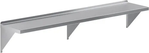 Vista 16 de AmGood 06 pulgadas de ancho x 10 pulgadas de largo Estante de pared de acero inoxidable Borde cuadrado Estantería de metal Resistente