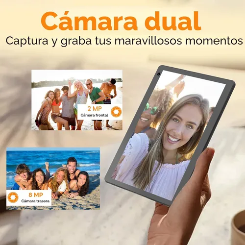 Vista 4 de Tablet Android 15 de 10 pulgadas, tableta 2 en 1 con teclado. 8GB RAM+32GB ROM compatible con tabletas PC expandibles de 1TB, CPU de cuatro núcleos