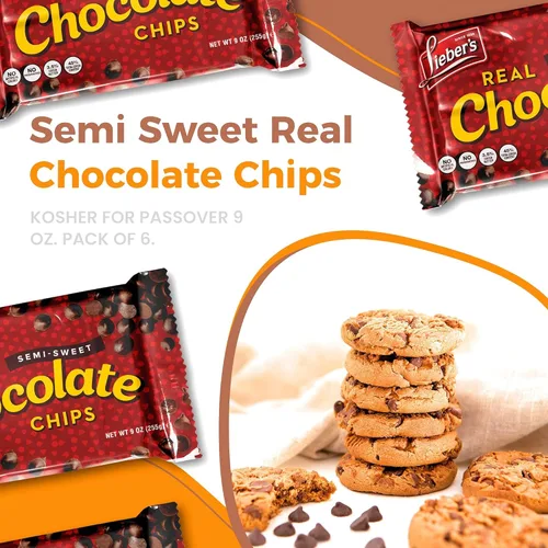 Vista 5 de Lieber's - Chips de chocolate real semitulce vegano, 9 onzas, sin gluten, sin lácteos, Kosher Parve, chips de chocolate bajos en calorías