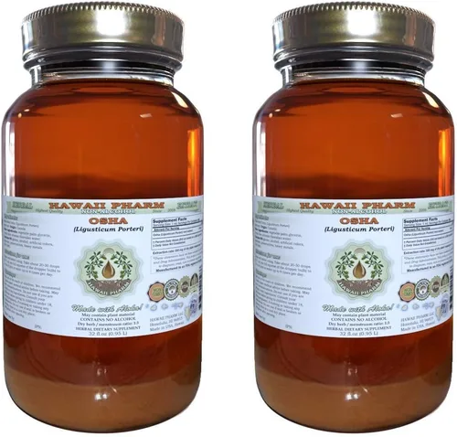 Vista 7 de Hawaii Pharm OSHA Alcohol-Free Liquid Extract, OSHA (Ligusticum porteri) Dried Root Glycerite Natural Herbal Supplement, USA 2 oz