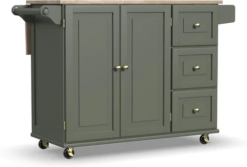 Vista 17 de Homestyles Dolly Madison Carrito de Isla de Cocina Móvil Negro con Barra de Desayuno de Hoja Plegable de Madera