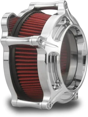 Vista 3 de Filtro de aire transparente apto para Harley Softail delgado fls filtro de aire Road King FLHR tomas de aire para Harley FLHX 00-07 con cubierta