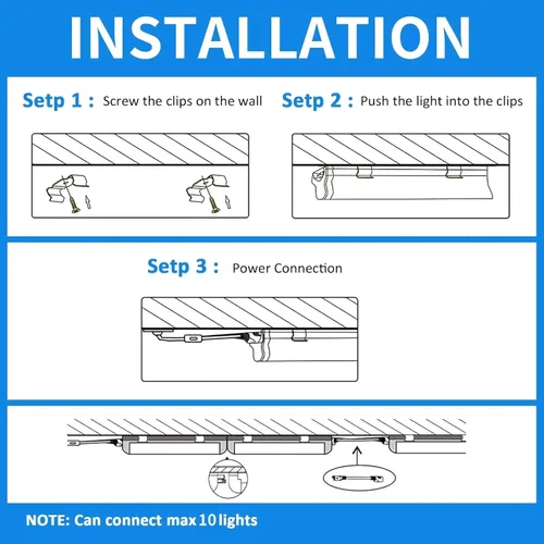 Vista 9 de CNSUNWAY Luz LED de Taller 2FT, 24W 3600LM 6500K Súper Brillante, Luminaria LED Integrada T8, Forma de D, Alto Rendimiento, Luces de Taller