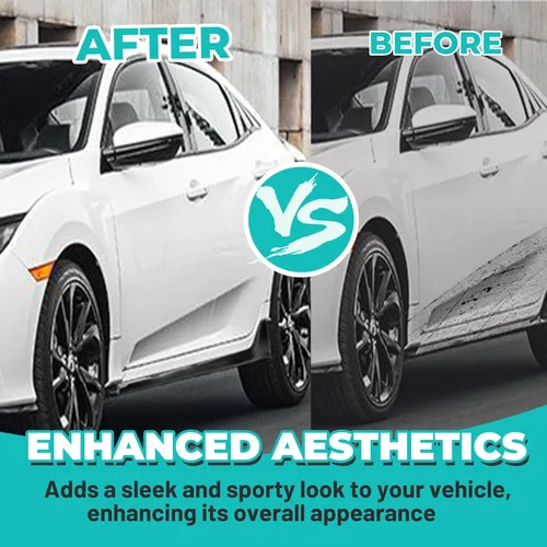 Vista 3 de KUAFU Extensión de Falda Lateral de Repuesto Compatible con Honda Civic 2016-2021 de 4 Puertas Sedán (Incluyendo Modelo Si) Estilo Type-R Protector