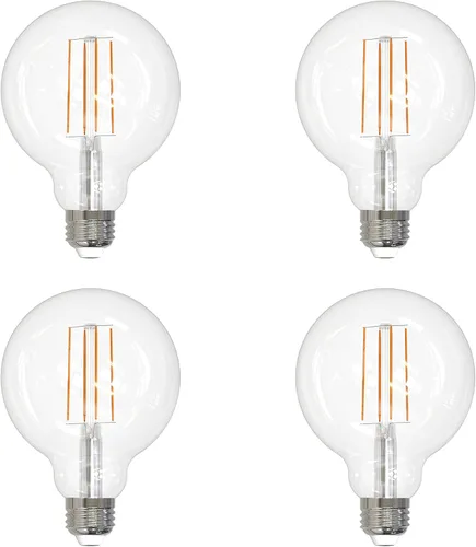 Vista 12 de Sunlite 81124 Bombilla LED G25 Edison Globo, 8.5 vatios (100 W = ), base E26 media, 800 lúmenes, regulable, vidrio transparente, filamento largo