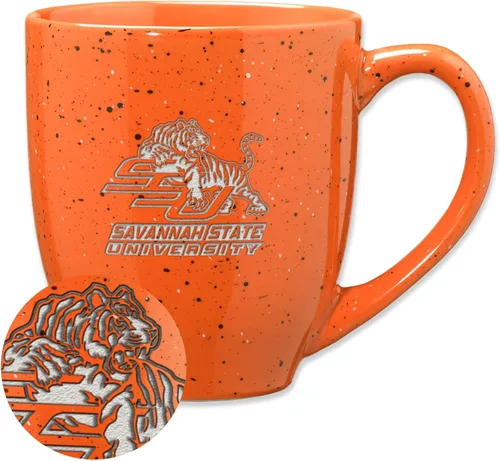 Vista 450 de Rico Industries NCAA Saint Joseph's (PA) Hawks Logo Principal Color Marrón 16 oz Logotipo del Equipo de Color Láser Grabado en Cerámica Moteada Taza